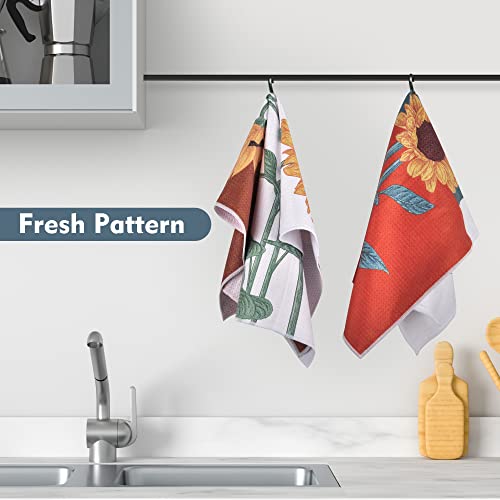 4 Pieces Funny Plant Kitchen Towels Saying Towels Hand Tea Towels Funny  Decorative Plant Towel Fun Waffle Towel Gifts for Housewarming